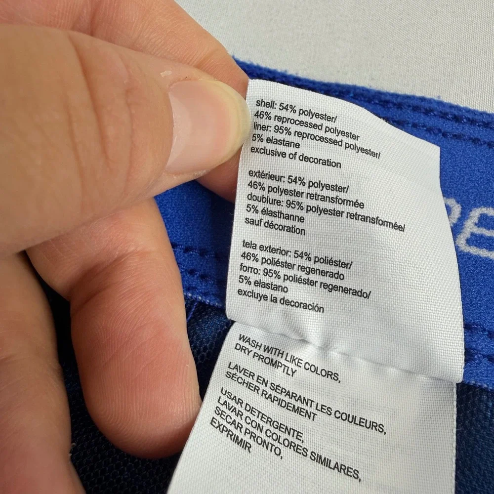 Speedo Mens XL Blue Colorblock Swim Trunks Cargo Pocket Mesh Liner Board Shorts